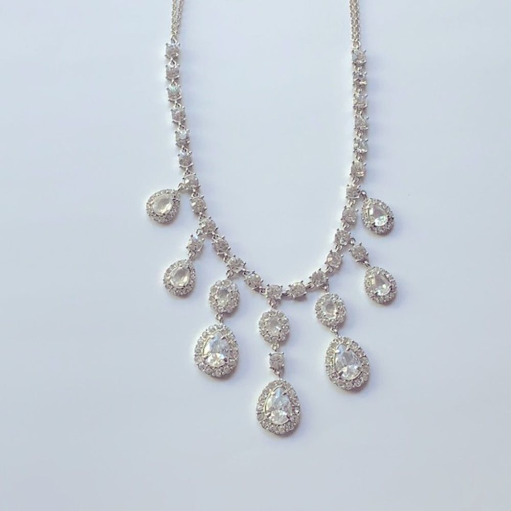 Cezanne Statement Rhinestone Crystal Necklace Adj… - image 3